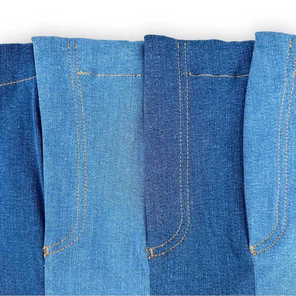 NWOT AVAVAV "Multi Fly" Upcycled Jeans Blue Denim Top sz M - Picture 6 of 9